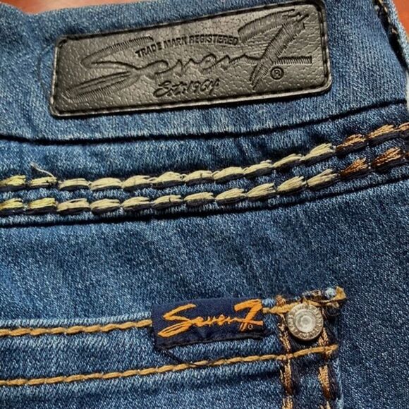 SEVEN 7 Jeans Swirl Bling Blingy Black Label Skinny Womens 34 Waist Size 6 - Picture 8 of 13